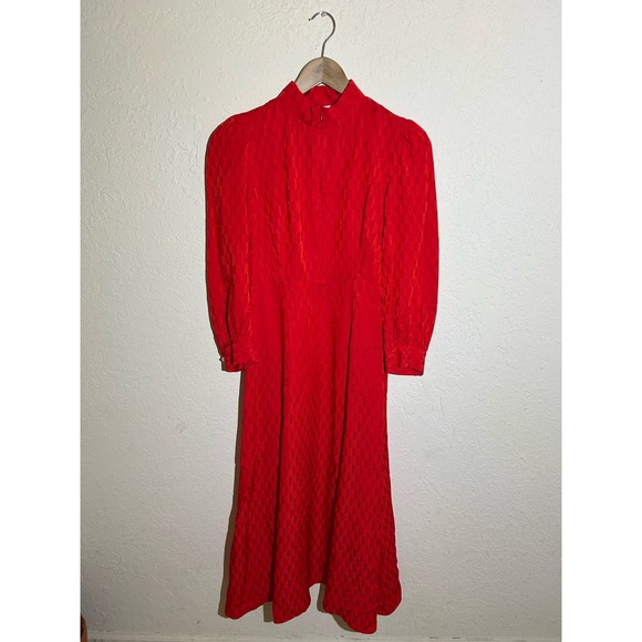 NWOT SANDRO Raya Satin Jacquard Midi Dress Size 34 - Picture 2 of 11